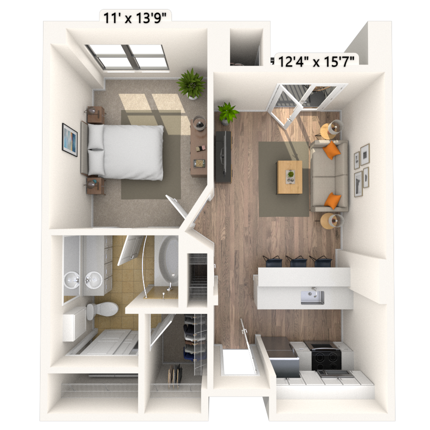 Floorplan image of unit 431